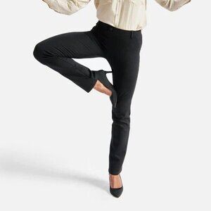 Betabrand Boot-Cut Classic Dress Pant Yoga Stretch Flat‎ Front Black Women P M